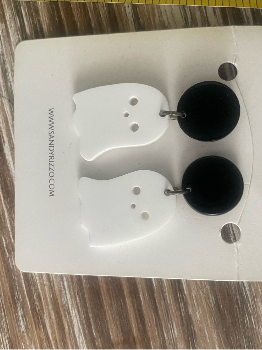 New Sandy + Rizzo acrylic small ghost earrings. Never worn!